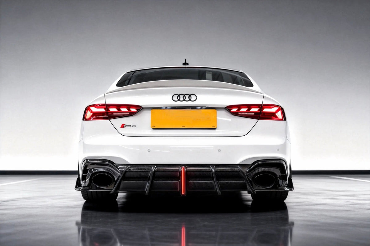 AE DESIGN - AUDI RS5 B9.5 DRY CARBON FIBER REAR LED DIFFUSER V2 - Aero Carbon UK