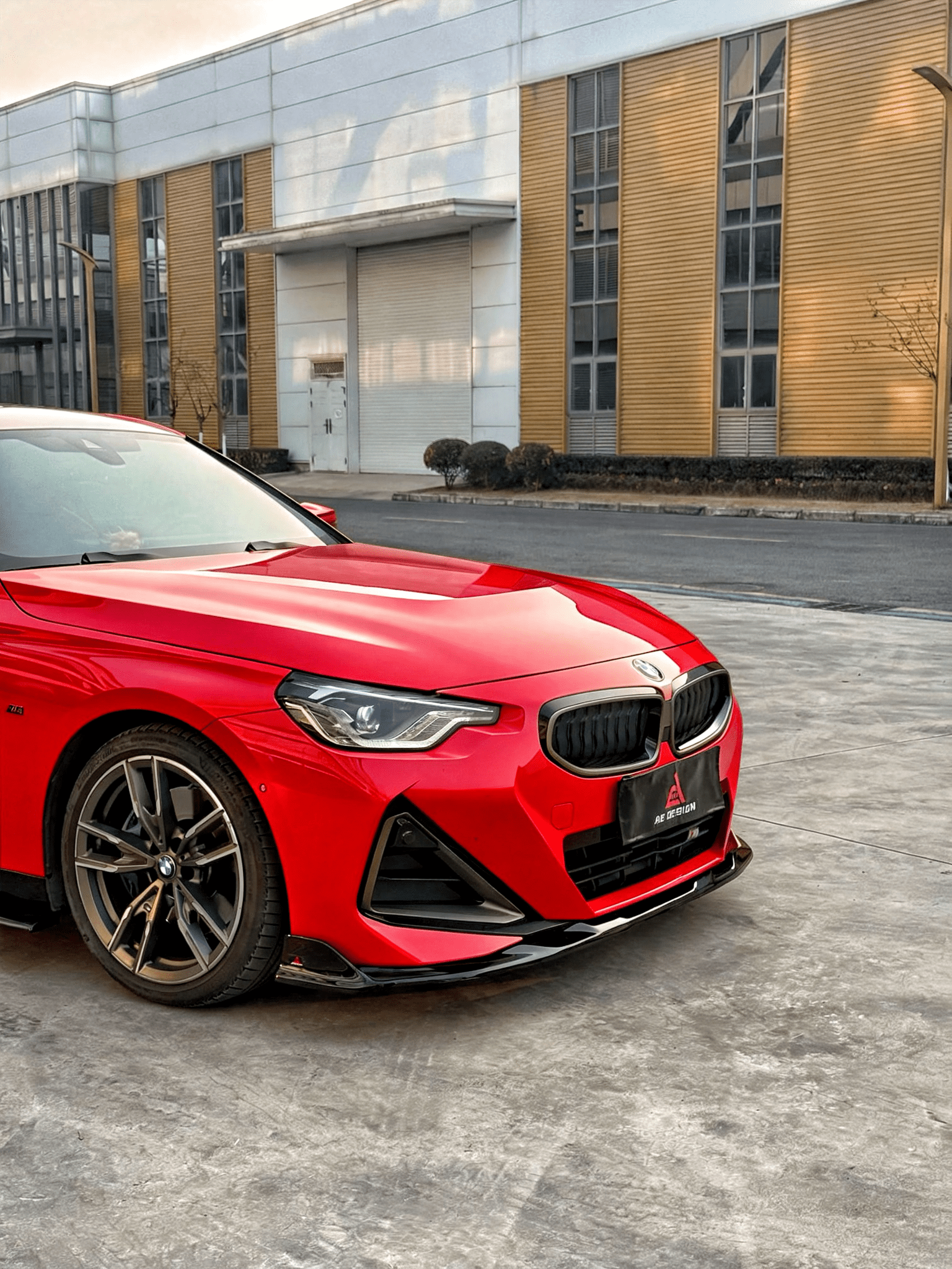 AE DESIGN - BMW 2 SERIES G42 GLOSS BLACK ABS FRONT LIP - Aero Carbon UK