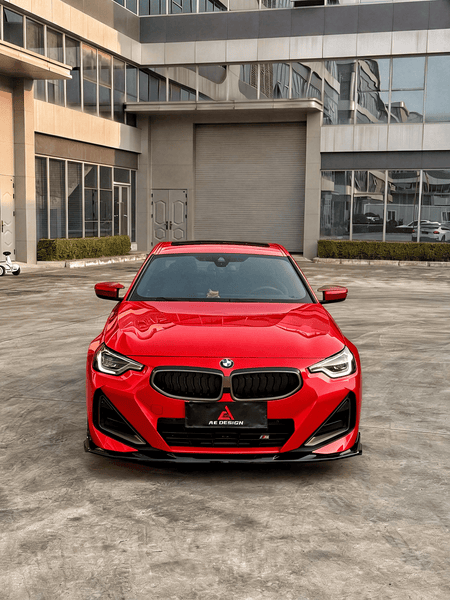 AE DESIGN - BMW 2 SERIES G42 GLOSS BLACK ABS FRONT LIP - Aero Carbon UK