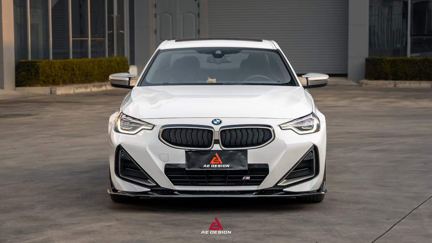 AE DESIGN - BMW 2 SERIES G42 GLOSS BLACK ABS FRONT LIP - Aero Carbon UK
