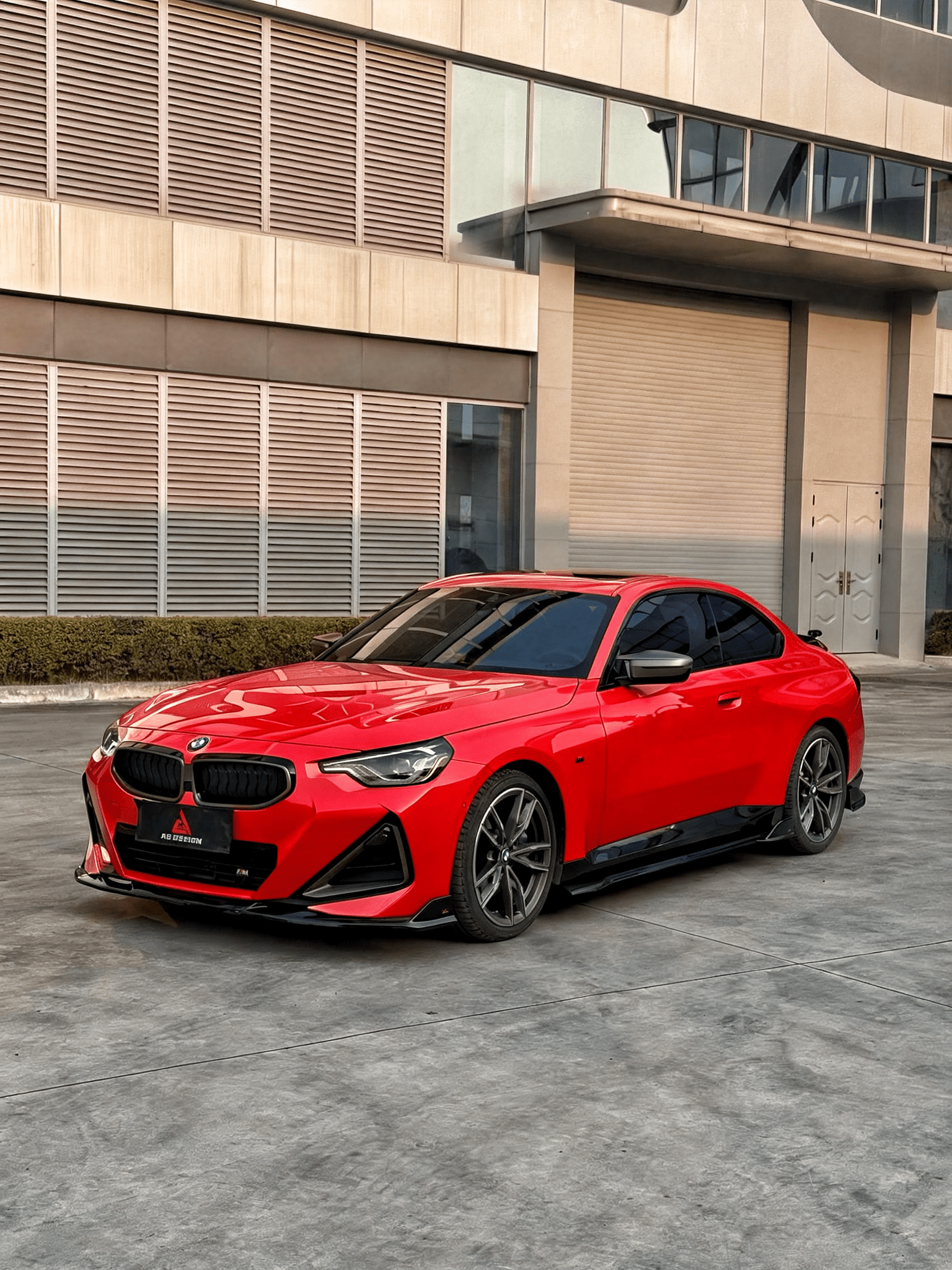 AE DESIGN - BMW 2 SERIES G42 GLOSS BLACK ABS FRONT LIP - Aero Carbon UK
