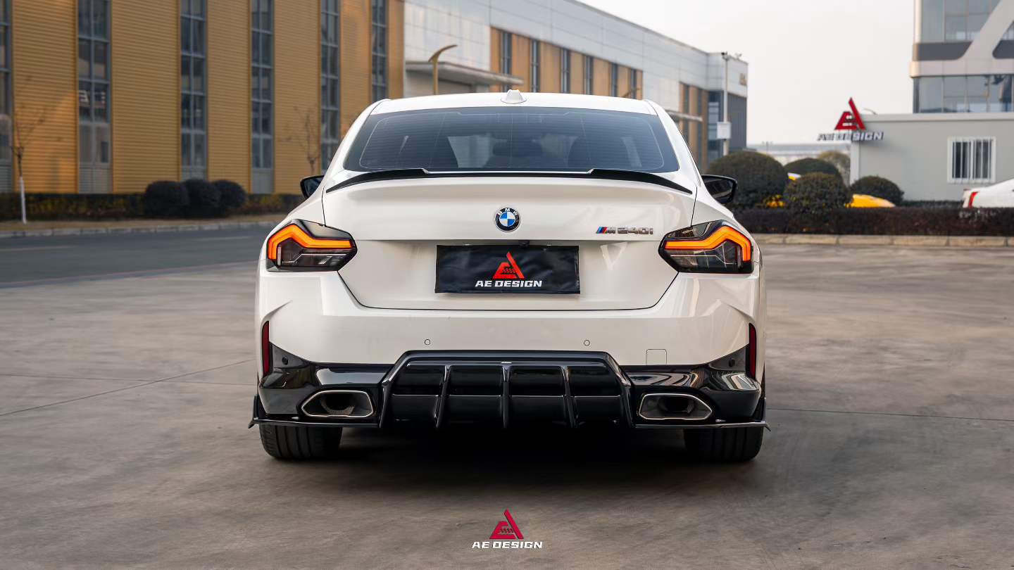 AE DESIGN - BMW 2 SERIES G42 GLOSS BLACK ABS REAR DIFFUSER - Aero Carbon UK