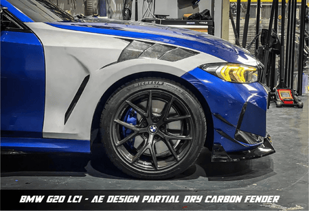 AE DESIGN - BMW 3 SERIES G20 DRY CARBON FIBRE SIDE FENDERS - Aero Carbon UK