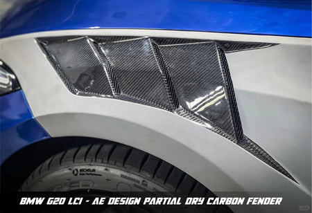 AE DESIGN - BMW 3 SERIES G20 DRY CARBON FIBRE SIDE FENDERS - Aero Carbon UK