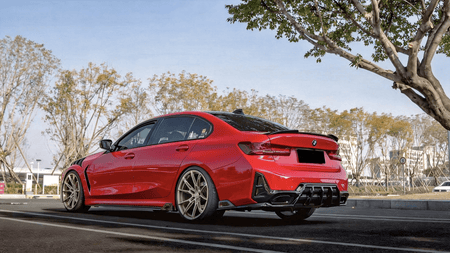 AE DESIGN - BMW 3 SERIES G20 LCI 2023+ GLOSS BLACK REAR DIFFUSER V2 - Aero Carbon UK