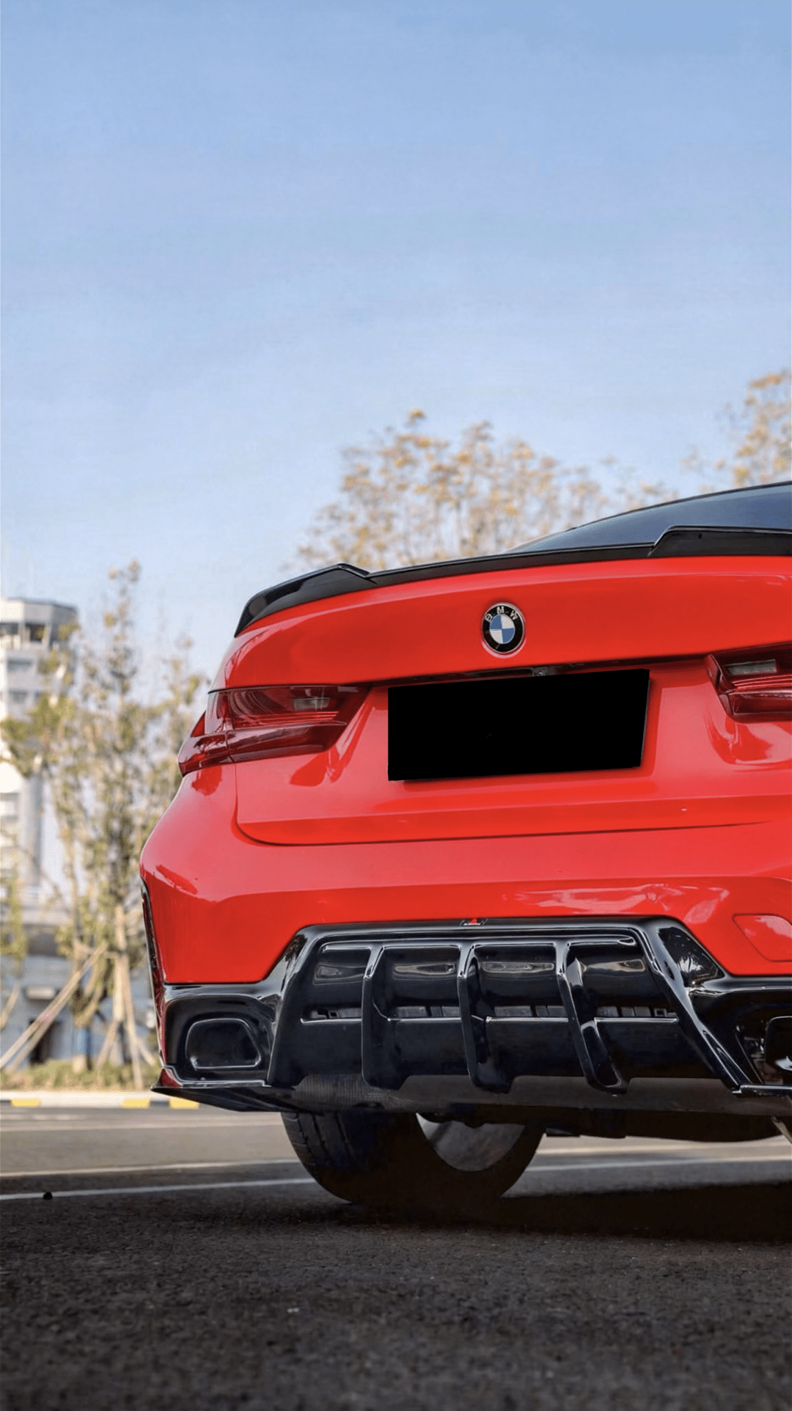 AE DESIGN - BMW 3 SERIES G20 LCI 2023+ GLOSS BLACK REAR DIFFUSER V2 - Aero Carbon UK