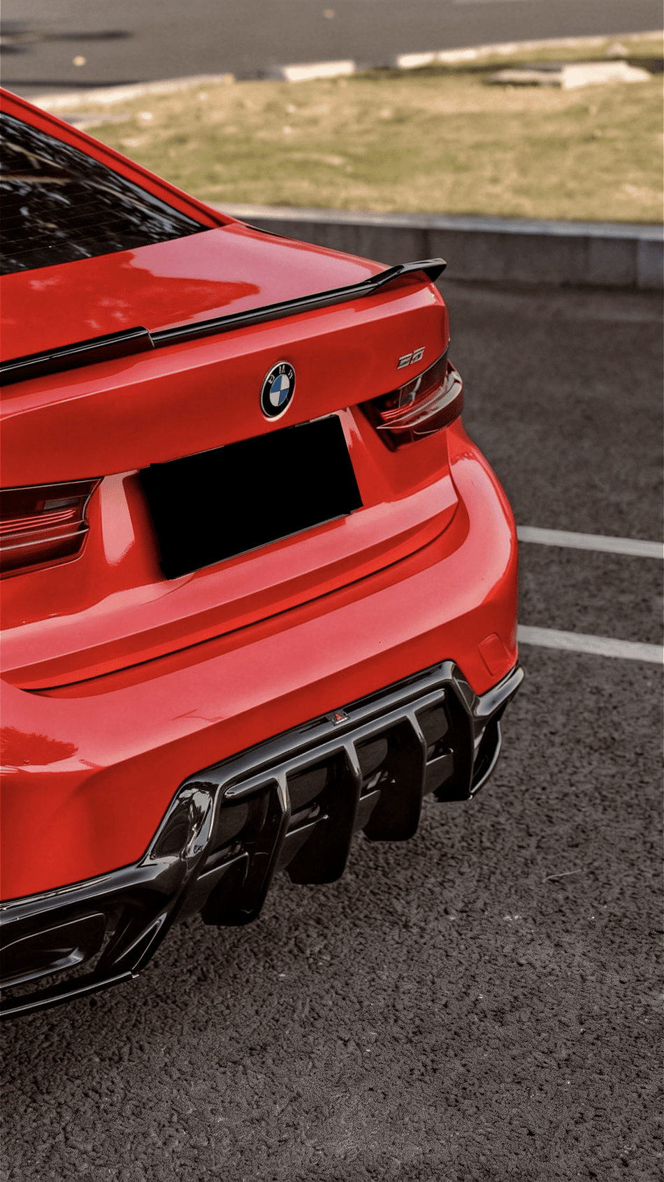 AE DESIGN - BMW 3 SERIES G20 LCI 2023+ GLOSS BLACK REAR DIFFUSER V2 - Aero Carbon UK
