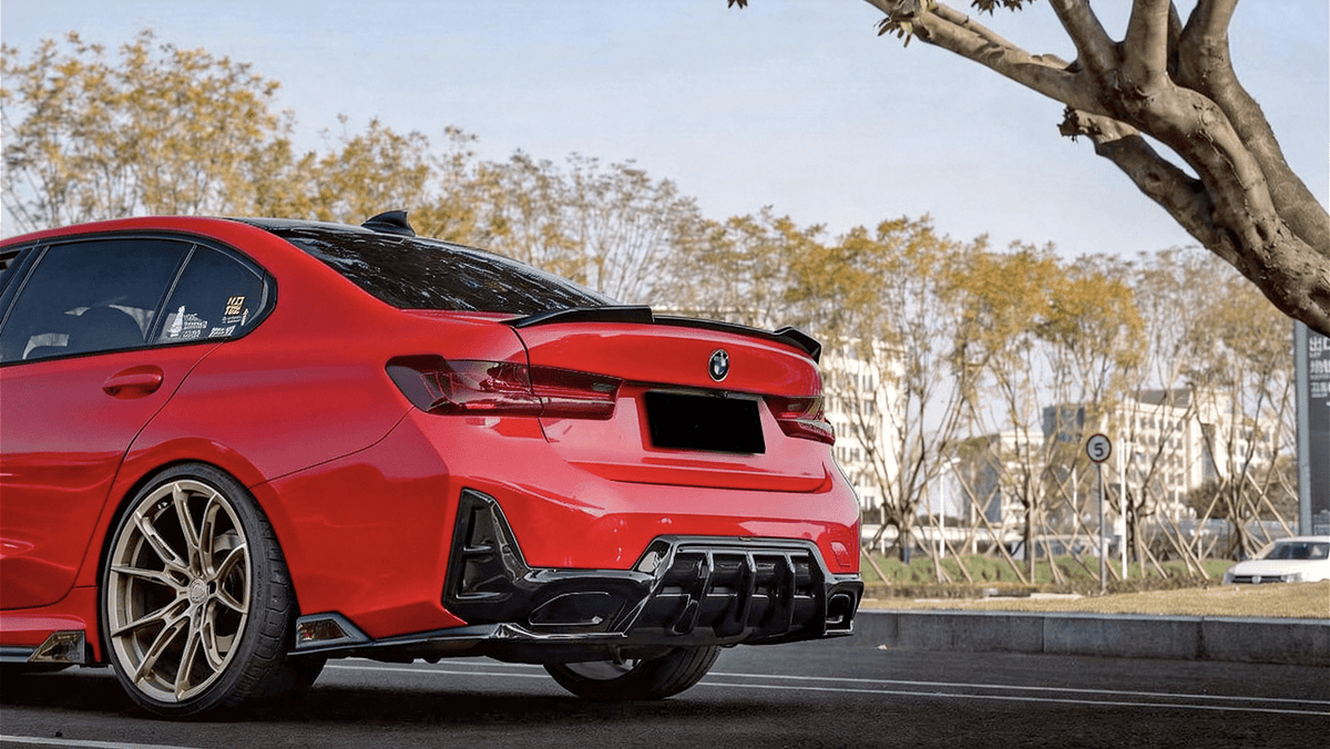 AE DESIGN - BMW 3 SERIES G20 LCI 2023+ GLOSS BLACK REAR DIFFUSER V2 - Aero Carbon UK