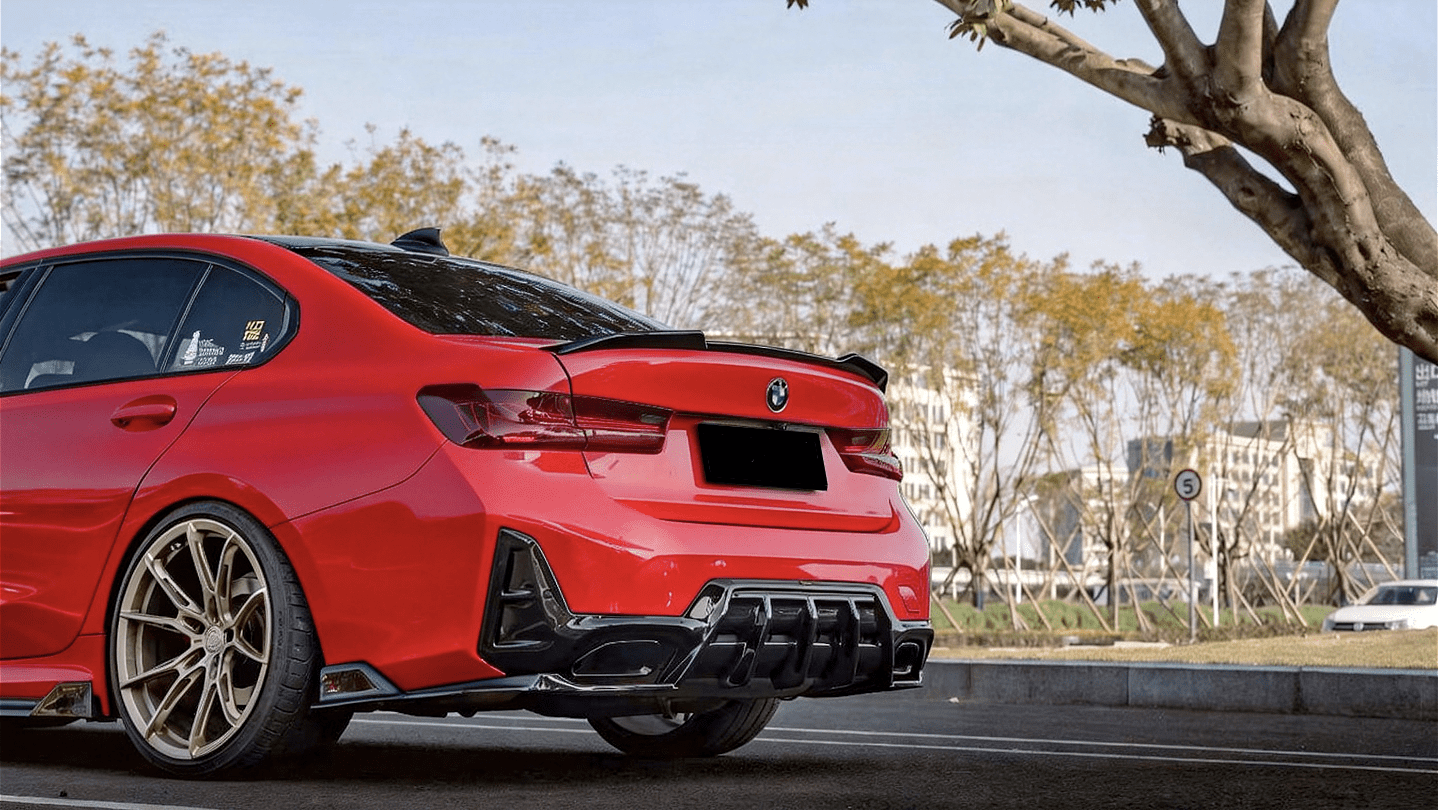 AE DESIGN - BMW 3 SERIES G20 LCI 2023+ GLOSS BLACK REAR DIFFUSER V2 - Aero Carbon UK