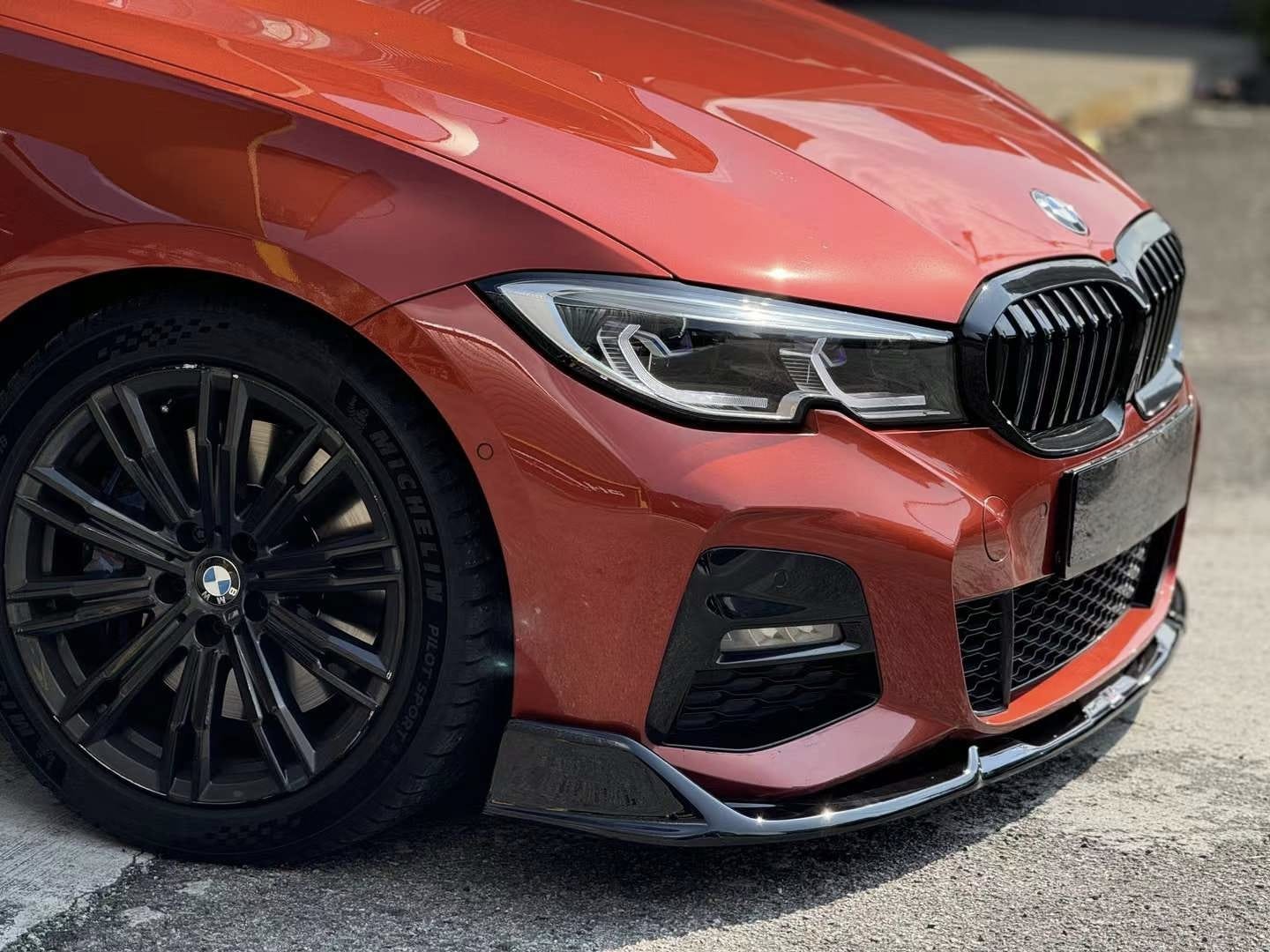 AE DESIGN - BMW 3 SERIES G20 PRE LCI GLOSS BLACK FRONT LIP - Aero Carbon UK