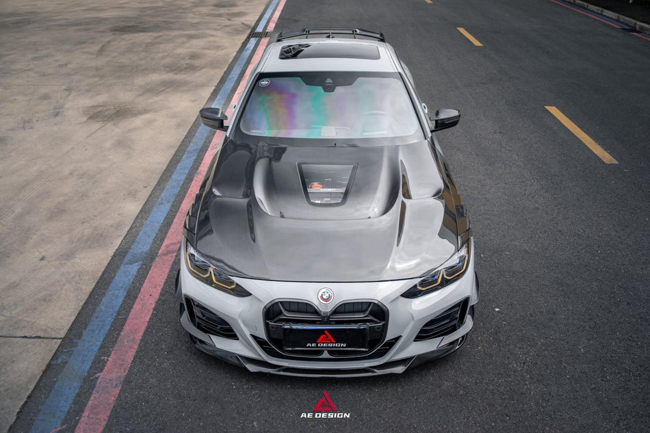 AE DESIGN - BMW 4 SERIES G22 DRY CARBON FIBER HOOD BONNET - Aero Carbon UK
