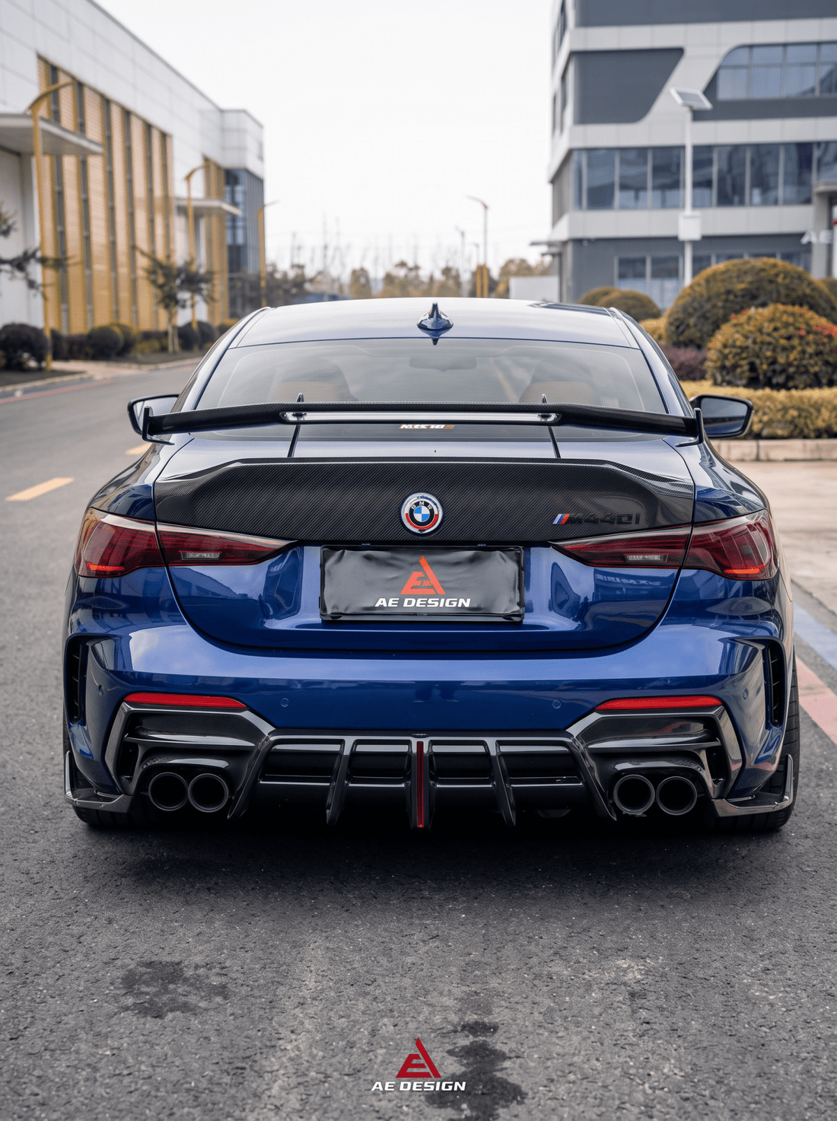 AE DESIGN - BMW 4 SERIES G22 / G23 2020+ ABS GLOSS BLACK REAR DIFFUSER - Aero Carbon UK