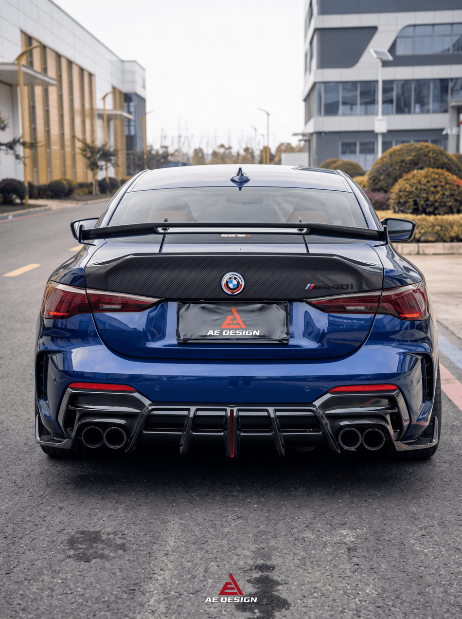 AE DESIGN - BMW 4 SERIES G22 / G23 2020+ ABS GLOSS BLACK REAR DIFFUSER - Aero Carbon UK