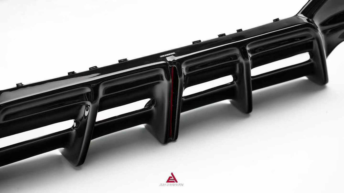 AE DESIGN - BMW 4 SERIES G22 / G23 2020+ ABS GLOSS BLACK REAR DIFFUSER - Aero Carbon UK