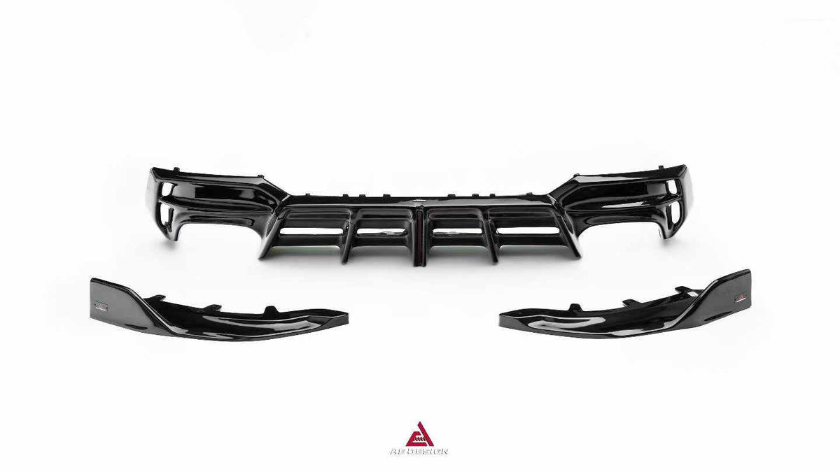 AE DESIGN - BMW 4 SERIES G22 / G23 2020+ ABS GLOSS BLACK REAR DIFFUSER - Aero Carbon UK
