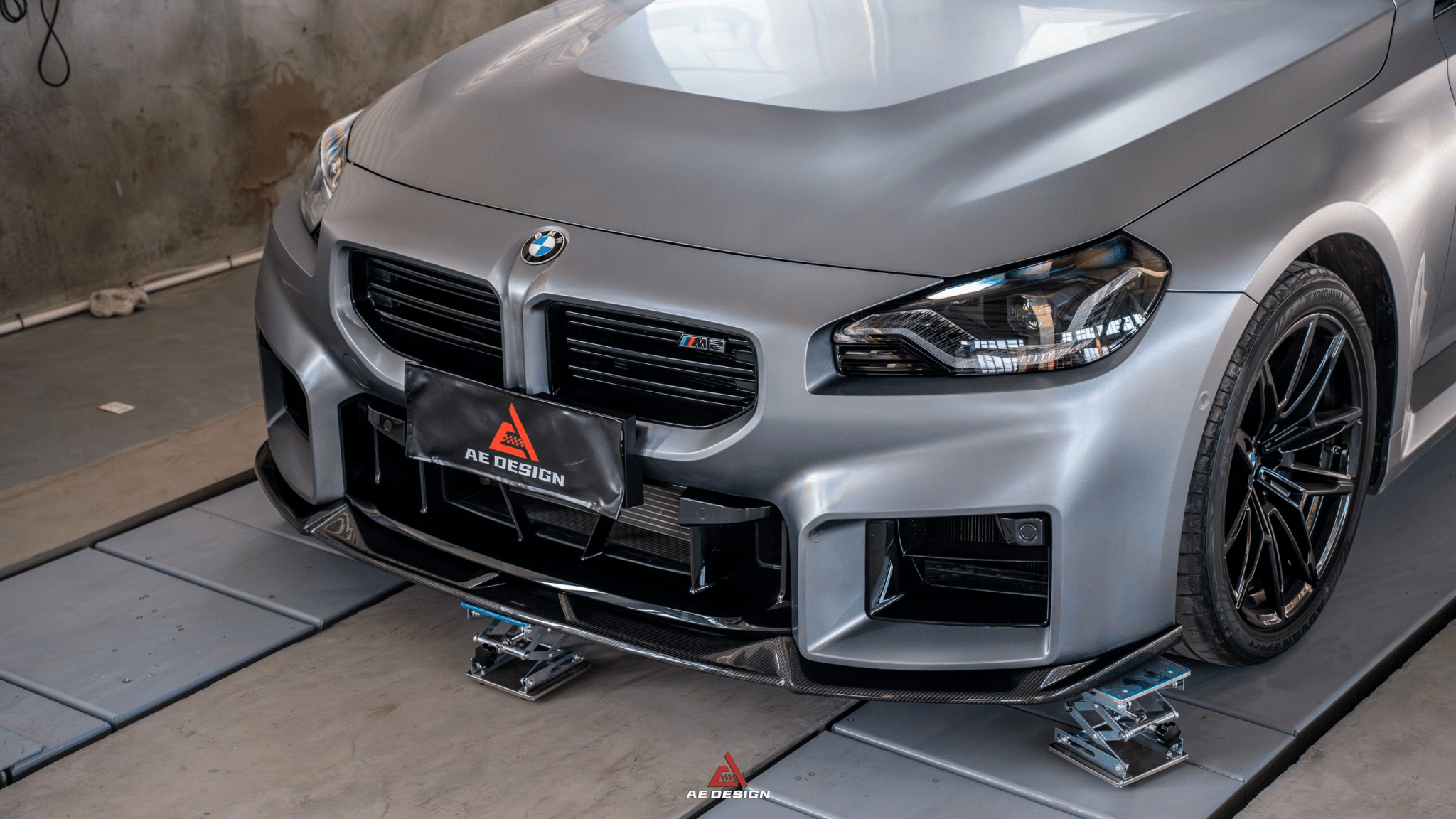 AE DESIGN - BMW M2 G87 GLOSS BLACK FRONT LIP - Aero Carbon UK