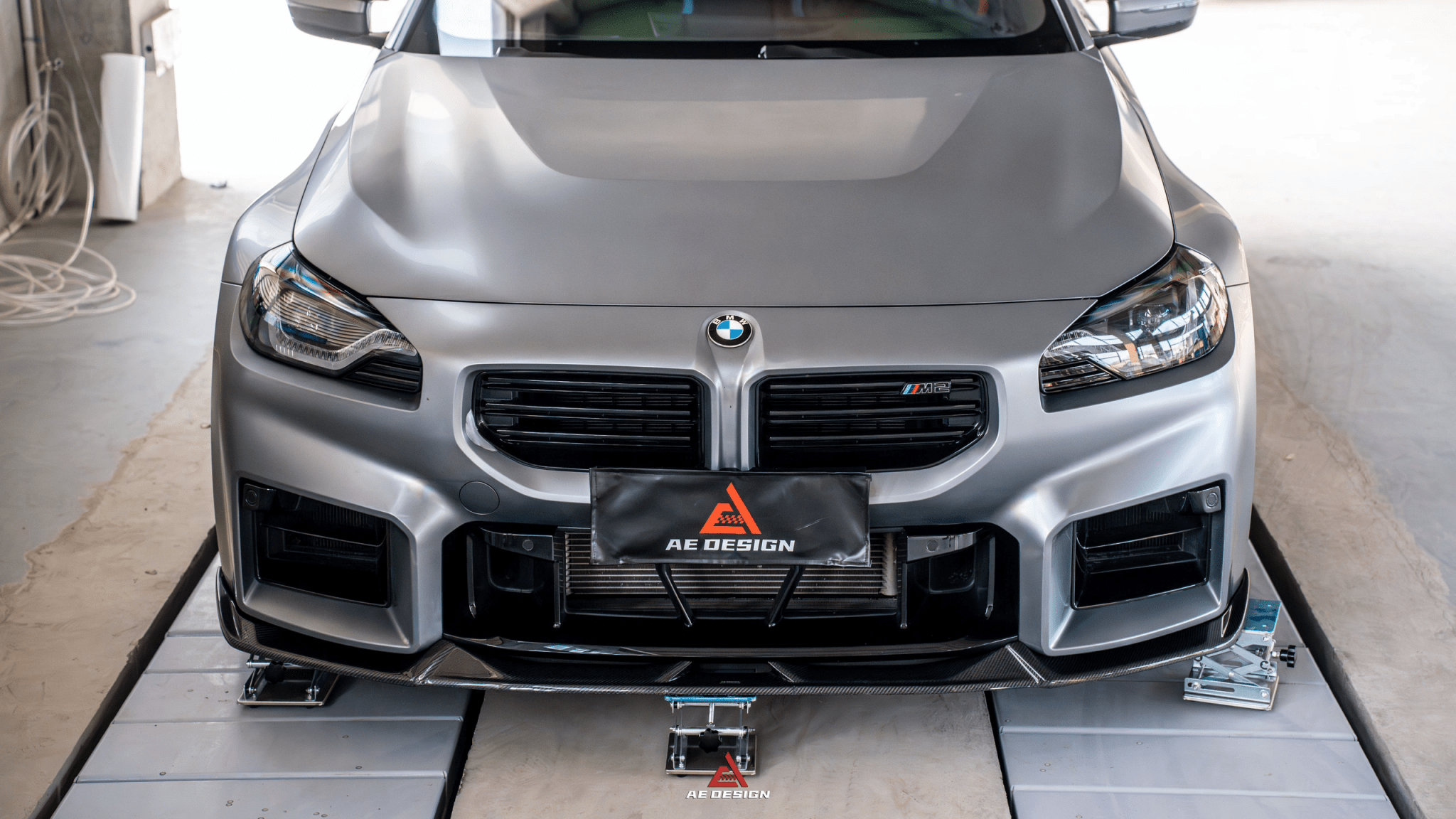 AE DESIGN - BMW M2 G87 GLOSS BLACK FRONT LIP - Aero Carbon UK