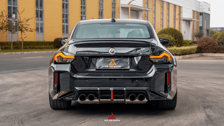 AE DESIGN - BMW M2 G87 GLOSS BLACK REAR LED DIFFUSER - Aero Carbon UK