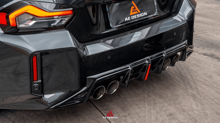 AE DESIGN - BMW M2 G87 GLOSS BLACK REAR LED DIFFUSER - Aero Carbon UK