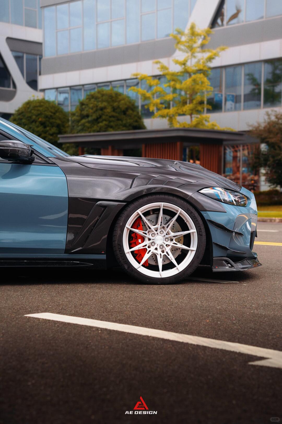 AE DESIGN - BMW M3 G80 / M4 G82 DRY CARBON FIBER V2 WIDE BODY SIDE FENDERS - Aero Carbon UK