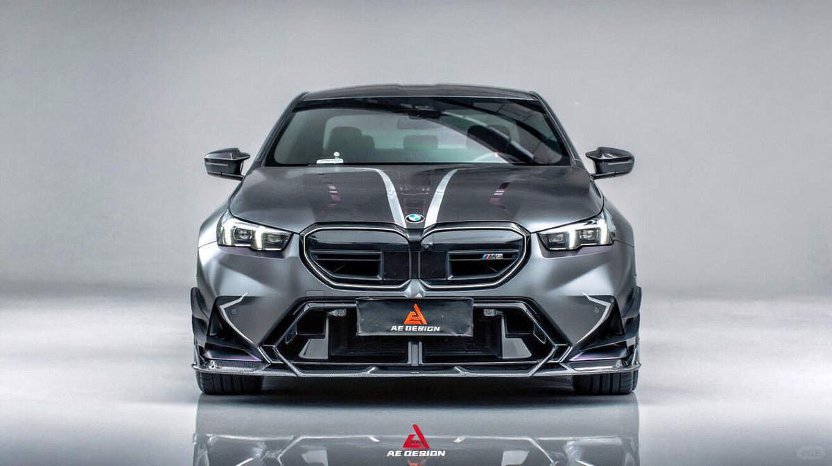 AE DESIGN - BMW M5 G90 DRY CARBON FIBER FRONT LIP - Aero Carbon UK