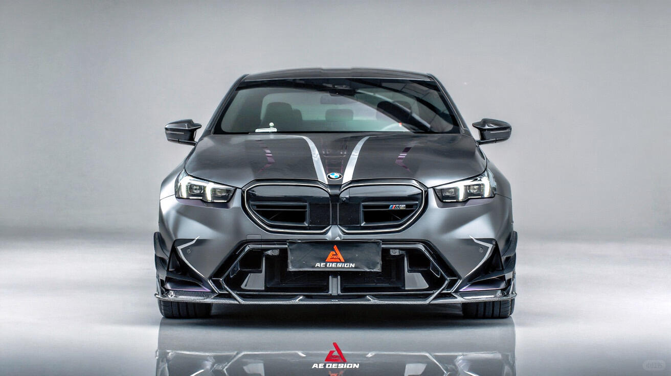 AE DESIGN - BMW M5 G90 DRY CARBON FIBER FRONT LIP - Aero Carbon UK