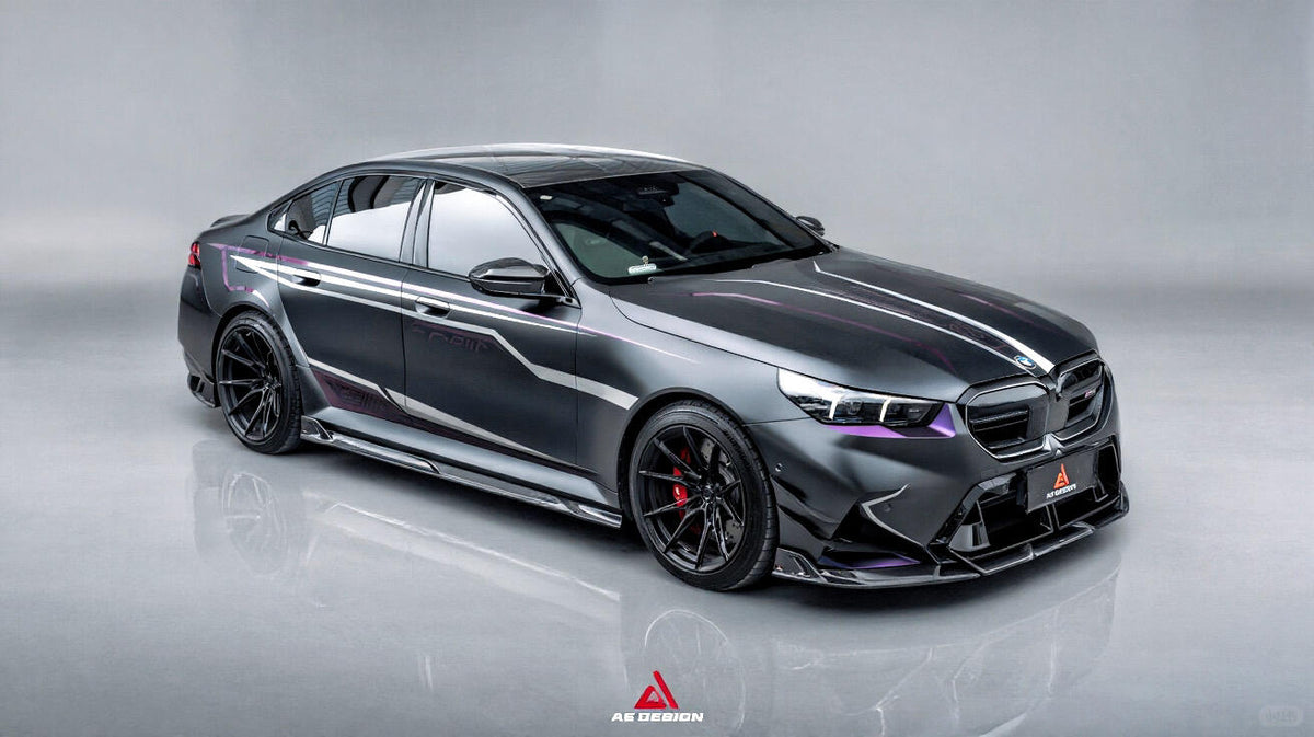 AE DESIGN - BMW M5 G90 DRY CARBON FIBER FRONT LIP - Aero Carbon UK