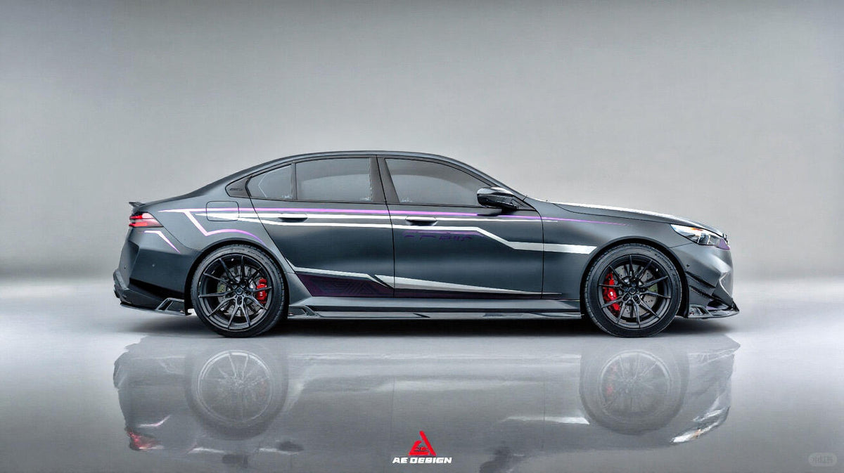AE DESIGN - BMW M5 G90 DRY CARBON FIBER SIDE SKIRTS - Aero Carbon UK