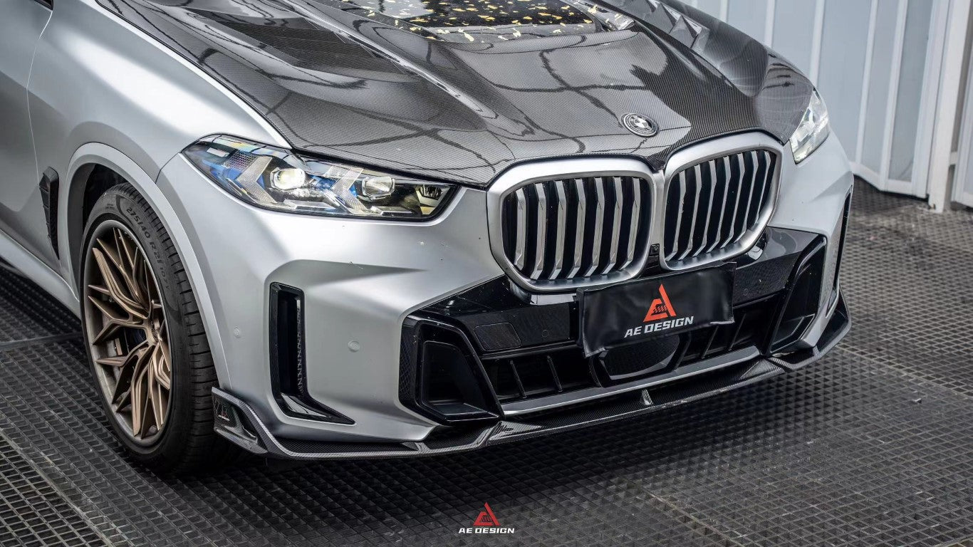 AE DESIGN - BMW X5 G05 LCI CARBON FIBRE FRONT LIP - Aero Carbon UK