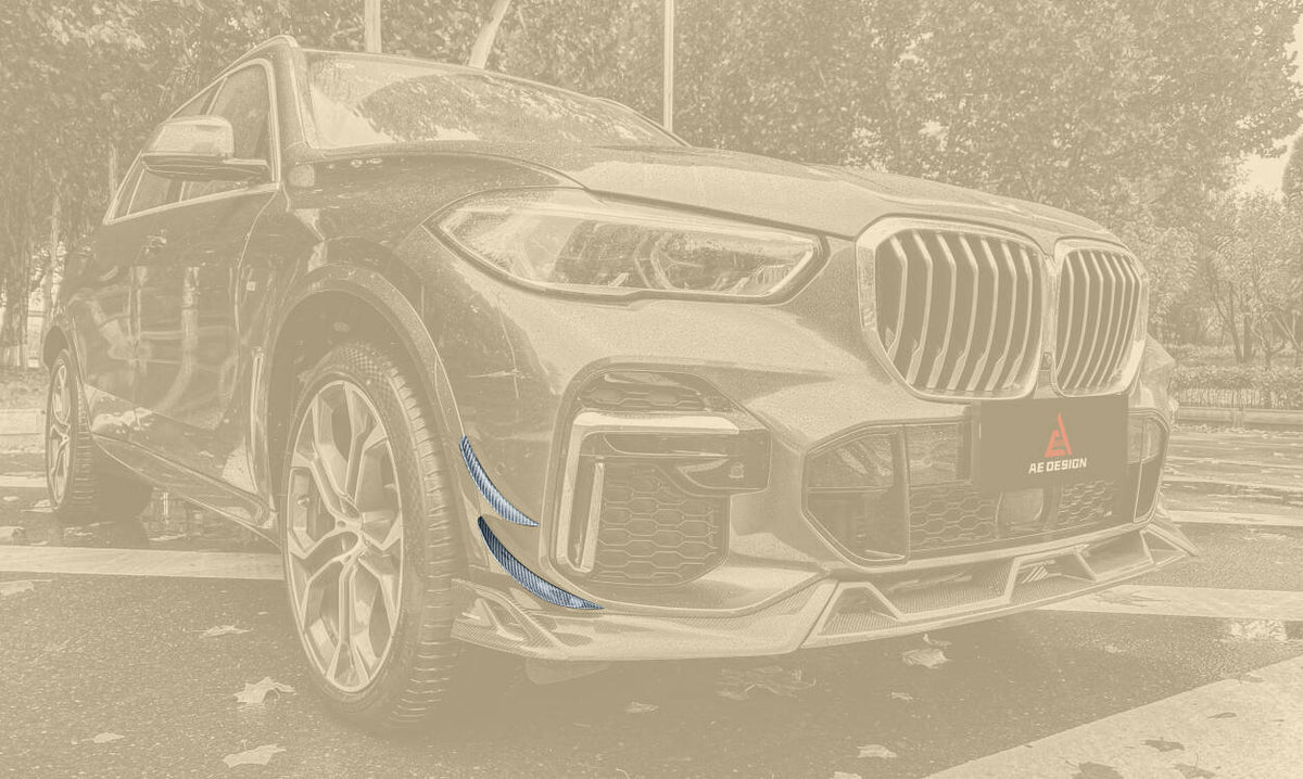 AE DESIGN - BMW X5 G05 PRE LCI CARBON FIBRE FRONT CANARDS - Aero Carbon UK