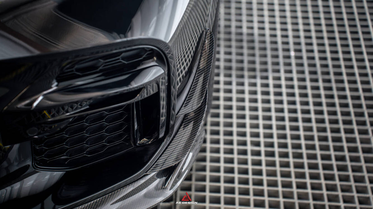 AE DESIGN - BMW X5 G05 PRE LCI CARBON FIBRE FRONT CANARDS - Aero Carbon UK
