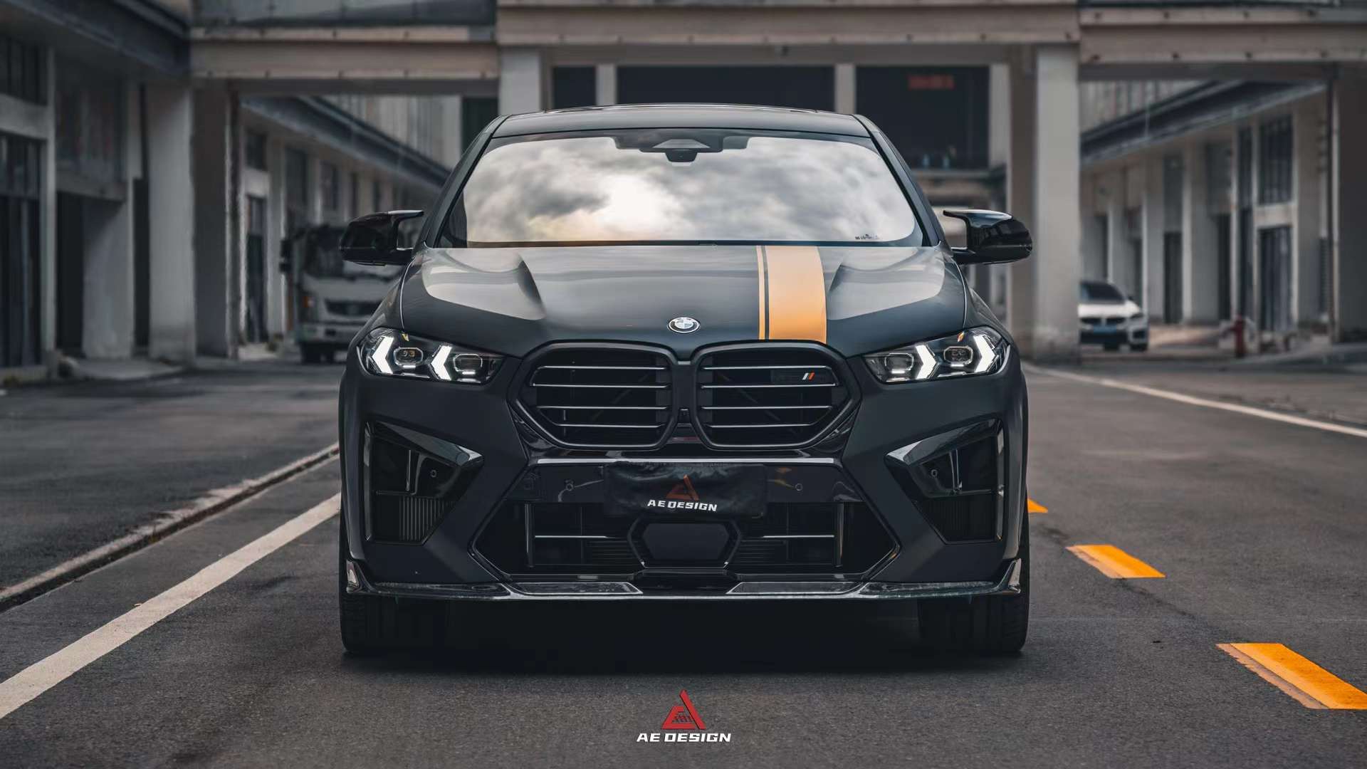 AE DESIGN - BMW X5M F95 LCI DRY CARBON FIBRE FRONT LIP - Aero Carbon UK