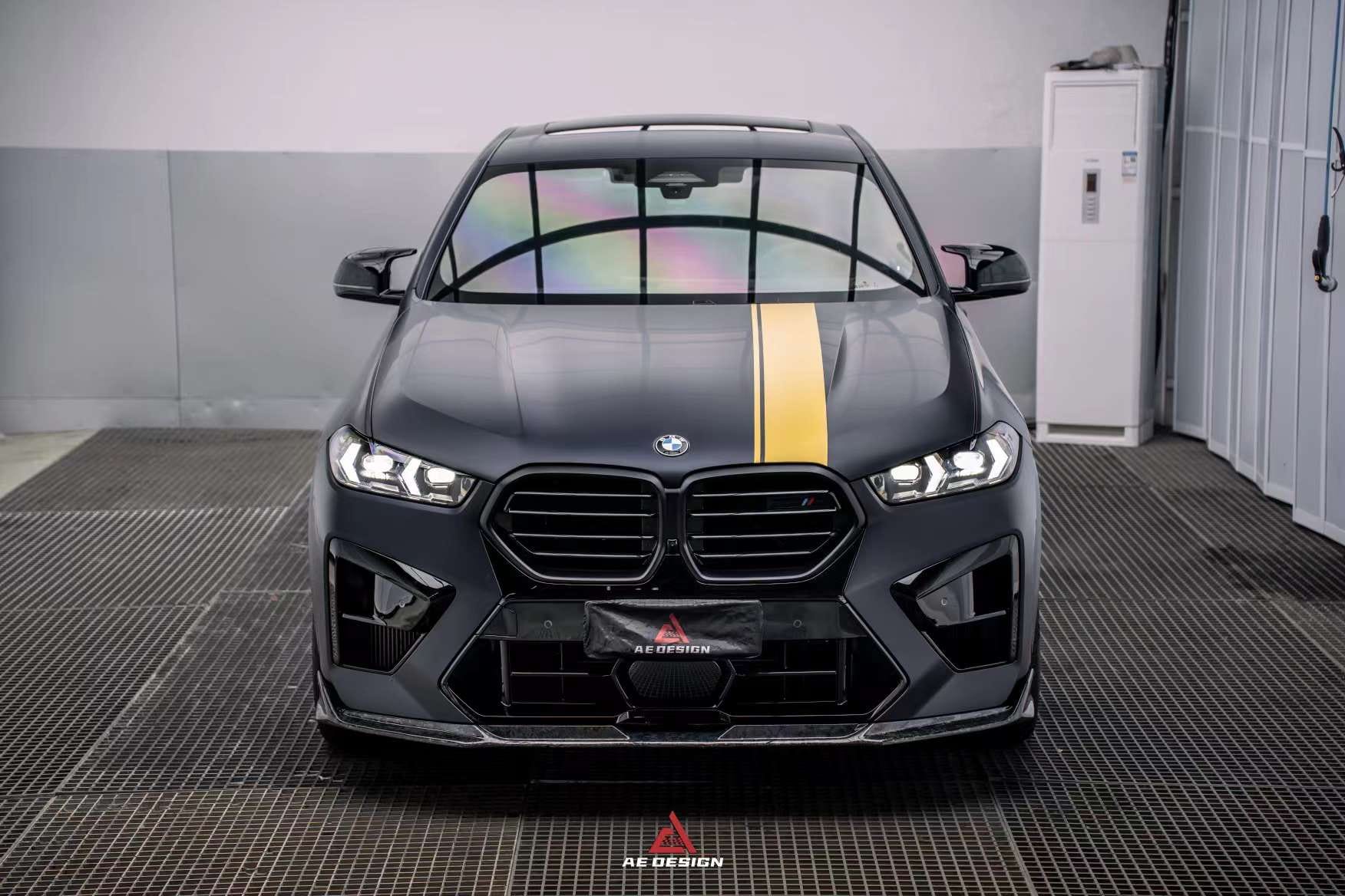 AE DESIGN - BMW X5M F95 LCI DRY CARBON FIBRE FRONT LIP - Aero Carbon UK