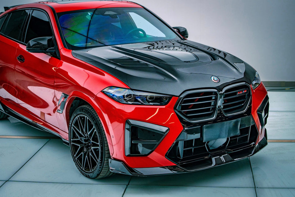 AE DESIGN - BMW X5M F95 / X6M F96 DRY CARBON FIBER HOOD BONNET V2 - Aero Carbon UK