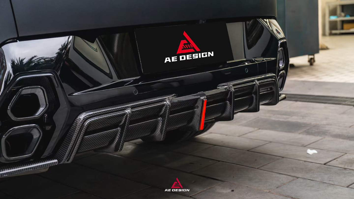 AE DESIGN - BMW XM G09 DRY CARBON FIBER LED REAR DIFFUSER - Aero Carbon UK