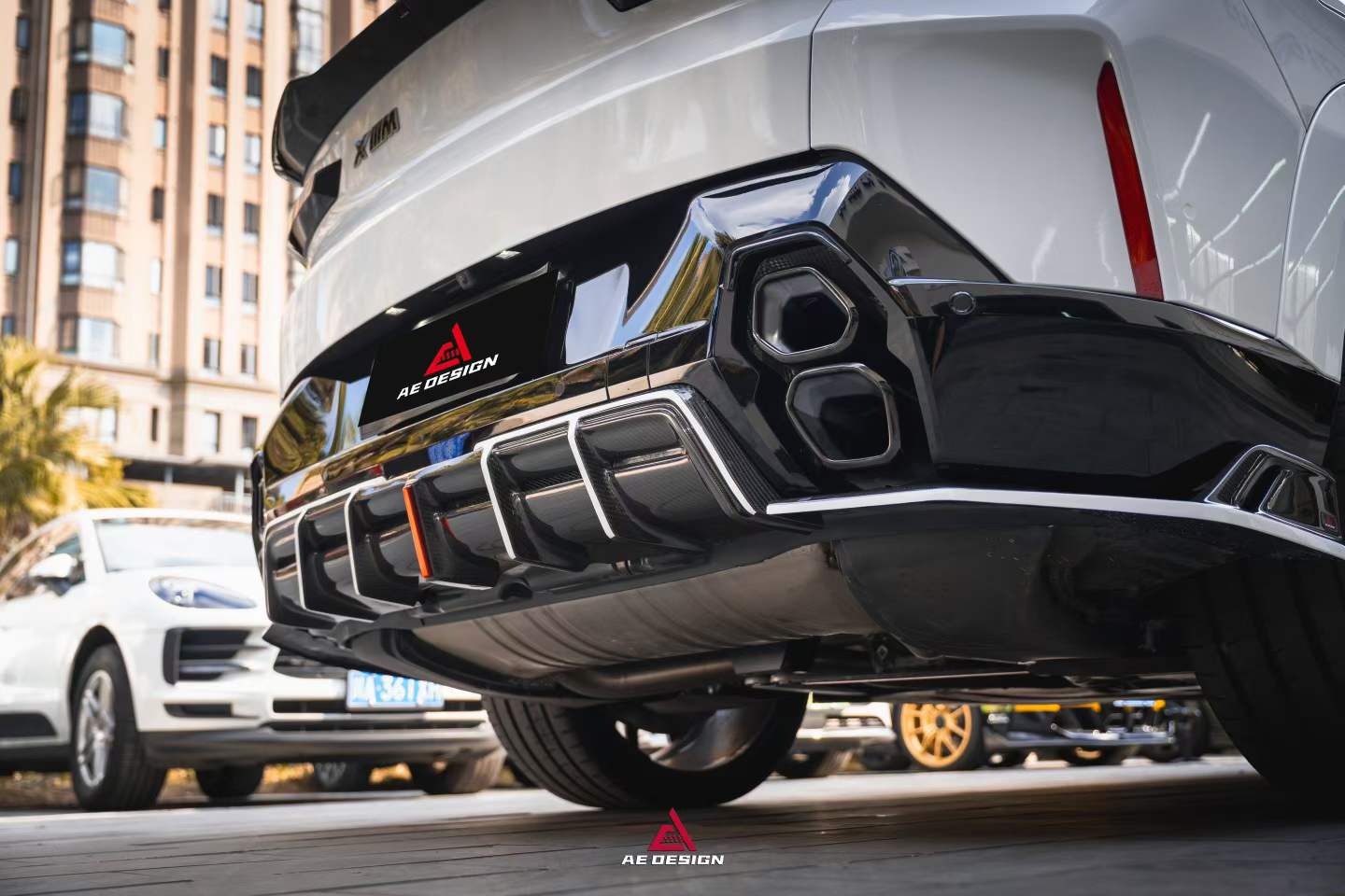 AE DESIGN - BMW XM G09 DRY CARBON FIBER LED REAR DIFFUSER - Aero Carbon UK