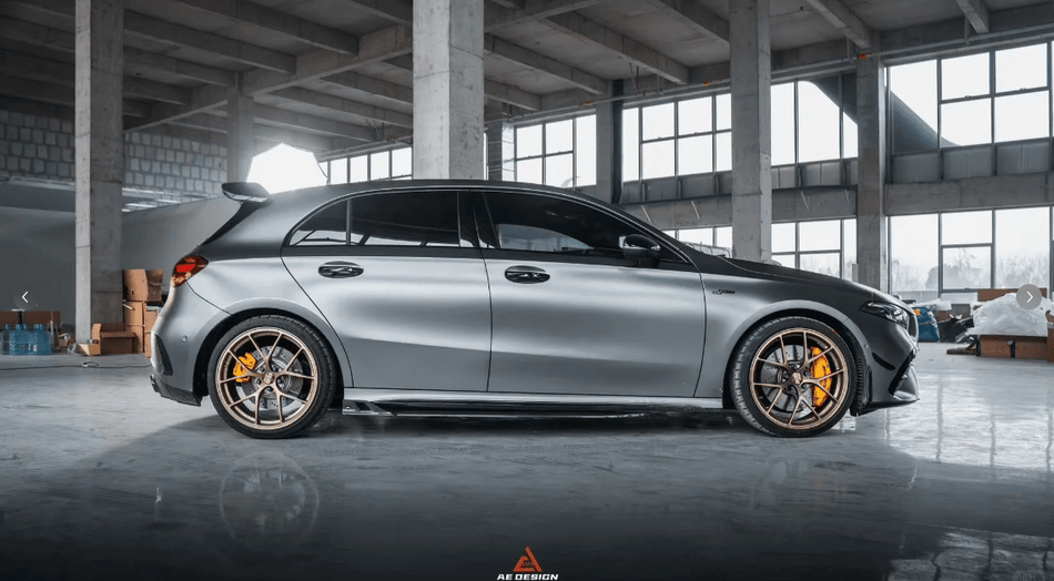 AE DESIGN - MERCEDES BENZ A CLASS W177 A35 / A45 DRY CARBON FIBER SIDE SKIRTS - Aero Carbon UK