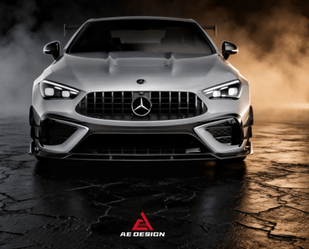 AE DESIGN - MERCEDES BENZ AMG CLE53 C236 A236 DRY CARBON FIBRE FRONT CANARDS - Aero Carbon UK