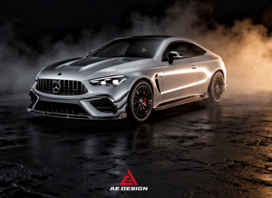 AE DESIGN - MERCEDES BENZ AMG CLE53 C236 A236 DRY CARBON FIBRE FRONT LIP - Aero Carbon UK