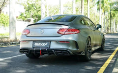 AE DESIGN - MERCEDES BENZ C63 C63S W205 CARBON FIBRE LED REAR DIFFUSER - Aero Carbon UK