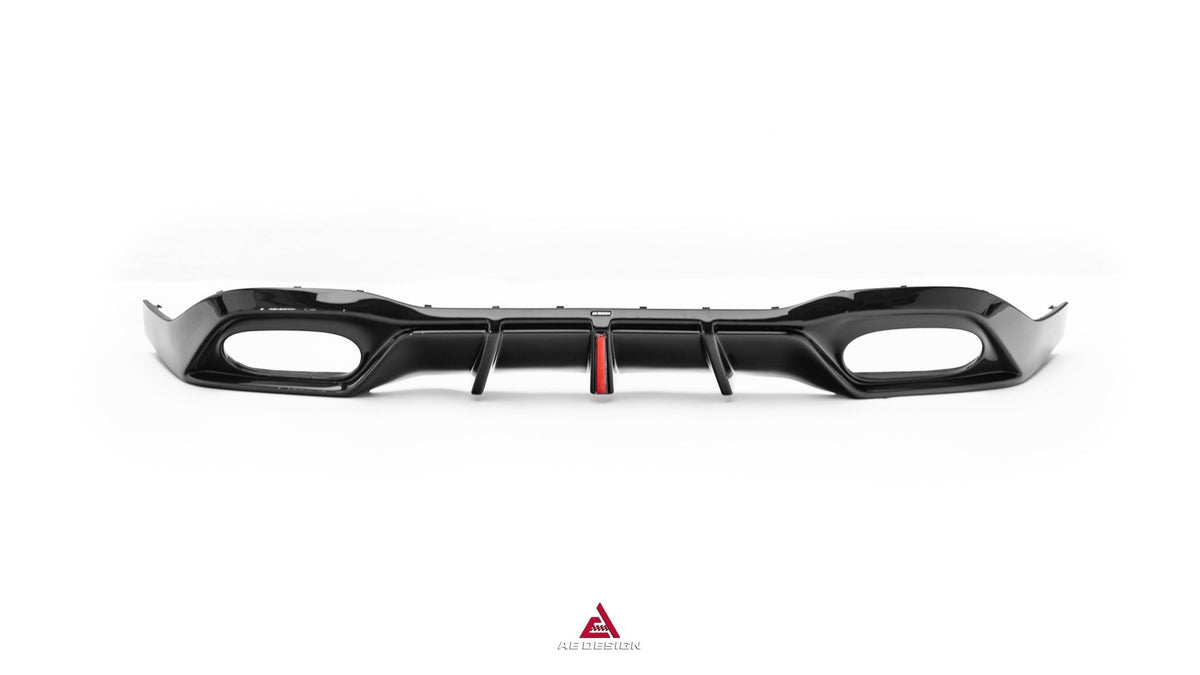 AE DESIGN - MERCEDES BENZ W177 A CLASS A35 / A45 GLOSS BLACK REAR LED DIFFUSER - Aero Carbon UK