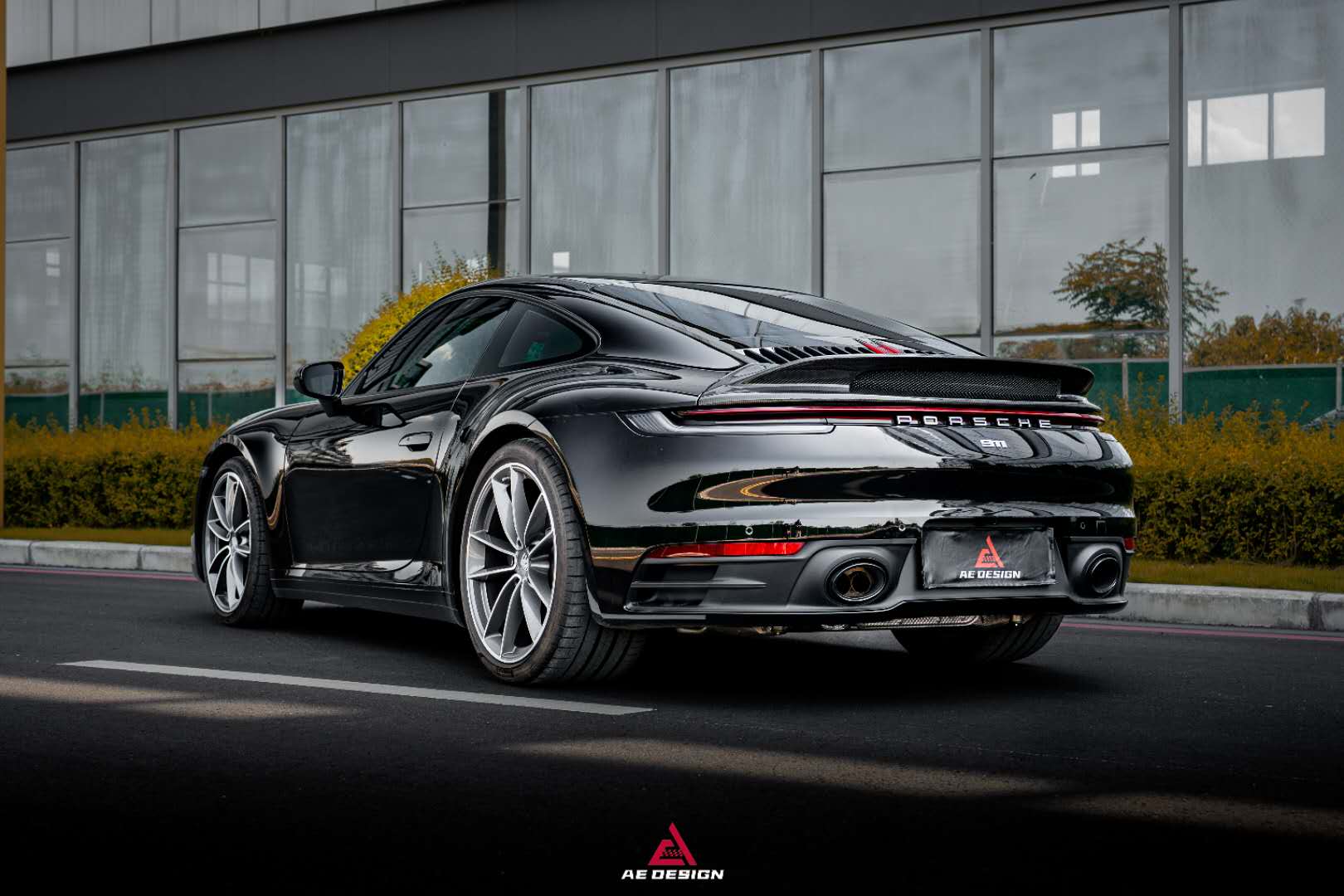 AE DESIGN - PORSCHE 911 992 CARRERA 4 / S / 4S CARBON FIBRE DUCKTAIL SPOILER - Aero Carbon UK