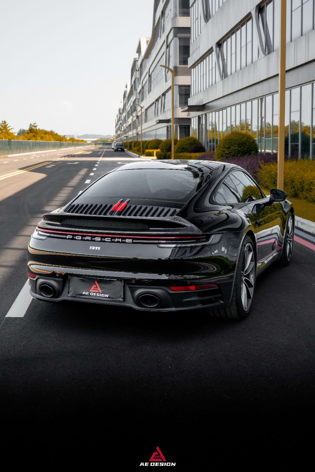 AE DESIGN - PORSCHE 911 992 CARRERA 4 / S / 4S CARBON FIBRE DUCKTAIL SPOILER - Aero Carbon UK