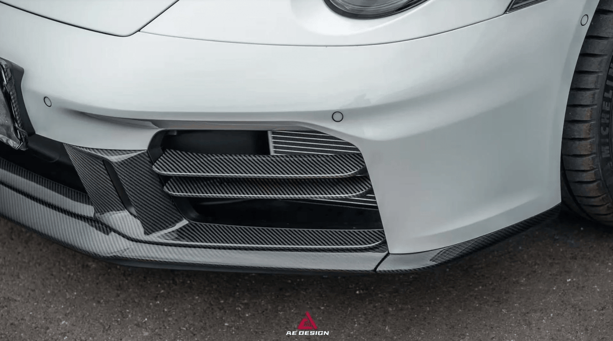 AE DESIGN - PORSCHE 911 992.2 CARRERA BASE/S/T/4S/GTS/ TARGA 4S/ TARGA 4 GTS CARBON FIBER FRONT INTAKE VENTS - Aero Carbon UK