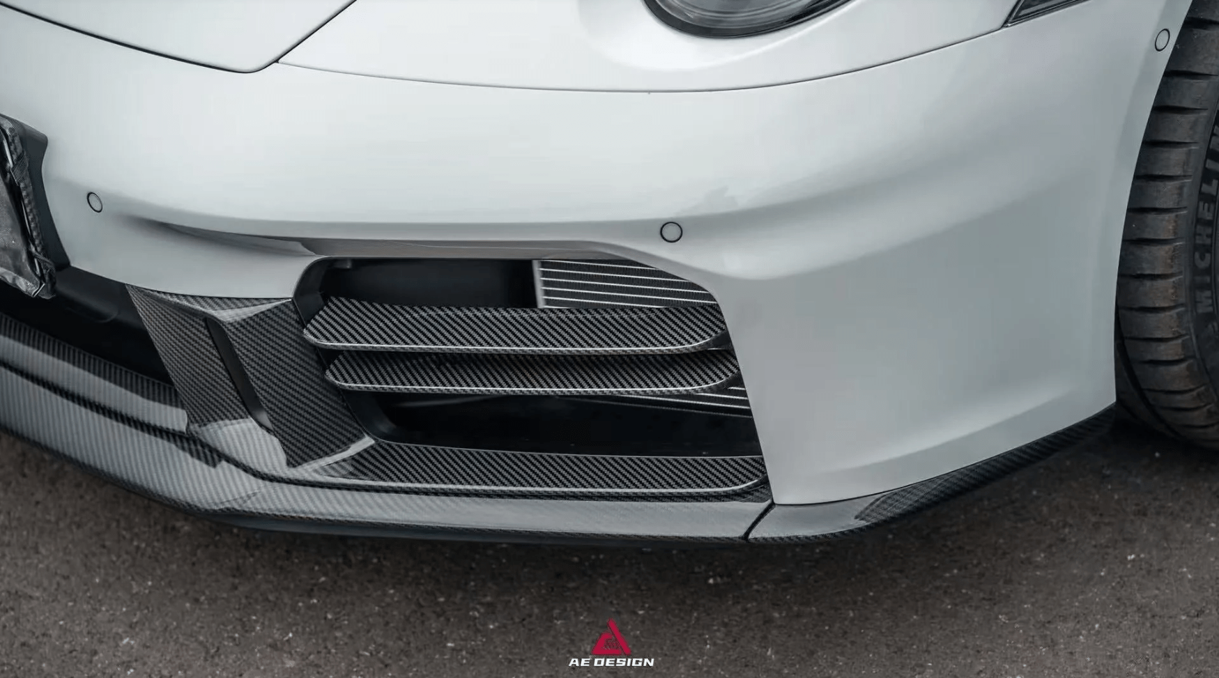 AE DESIGN - PORSCHE 911 992.2 CARRERA BASE/S/T/4S/GTS/ TARGA 4S/ TARGA 4 GTS CARBON FIBER FRONT INTAKE VENTS - Aero Carbon UK