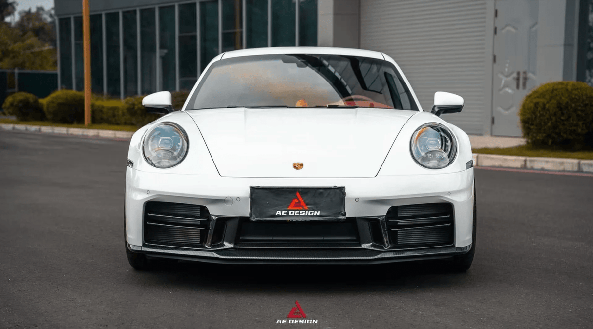 AE DESIGN - PORSCHE 911 992.2 CARRERA BASE/S/T/4S/GTS/ TARGA 4S/ TARGA 4 GTS CARBON FIBER FRONT LIP - Aero Carbon UK