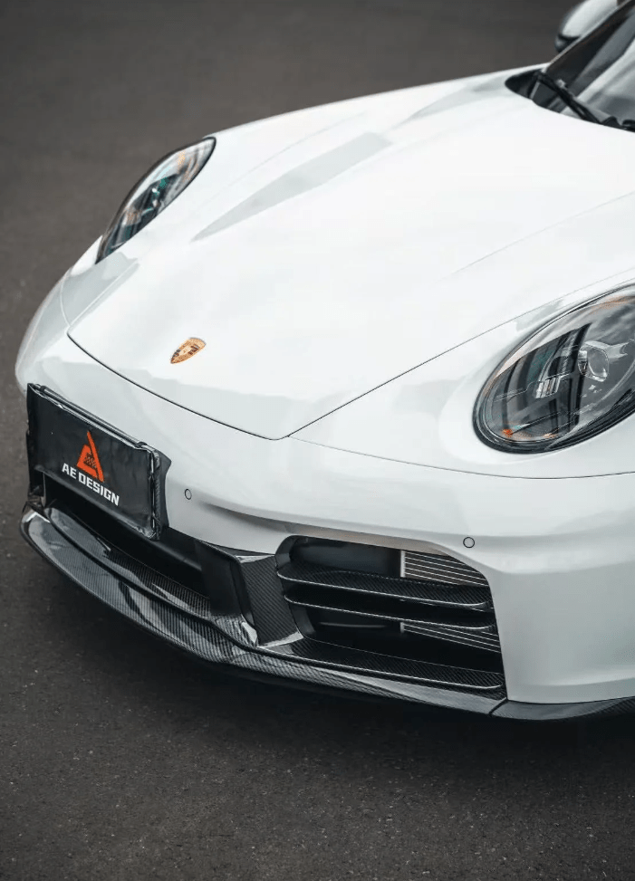 AE DESIGN - PORSCHE 911 992.2 CARRERA BASE/S/T/4S/GTS/ TARGA 4S/ TARGA 4 GTS CARBON FIBER FRONT LIP - Aero Carbon UK