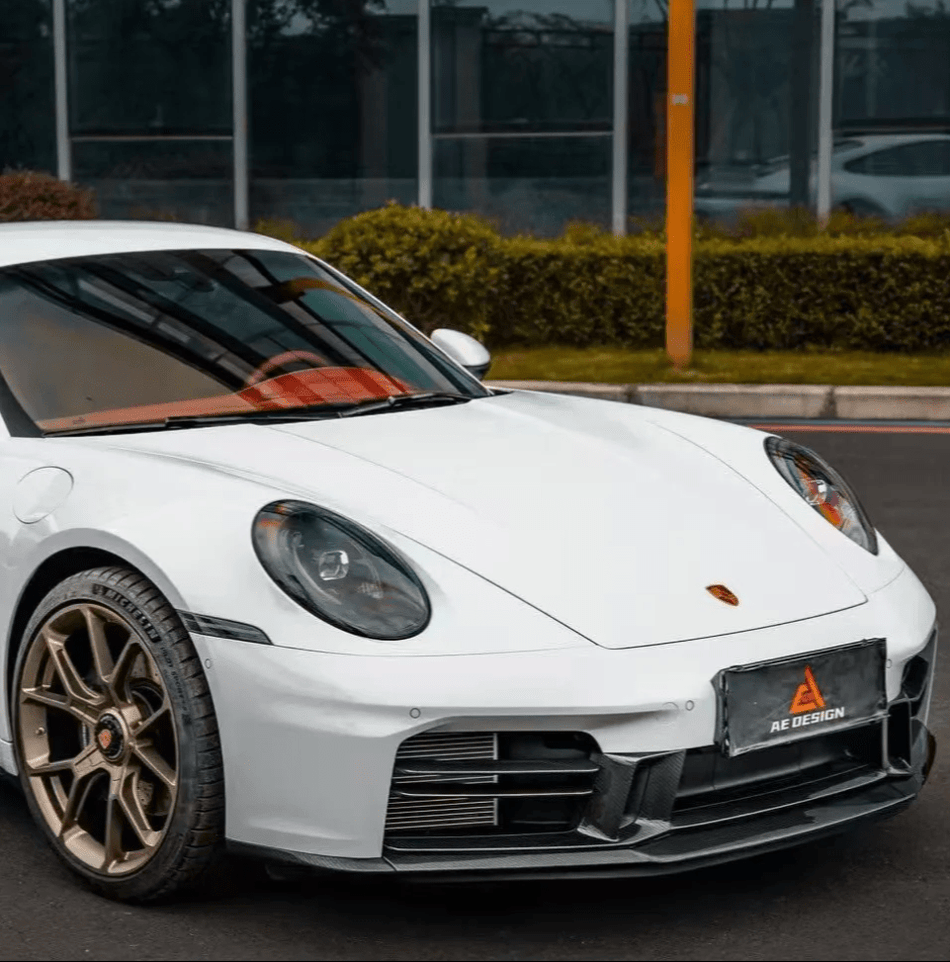 AE DESIGN - PORSCHE 911 992.2 CARRERA BASE/S/T/4S/GTS/ TARGA 4S/ TARGA 4 GTS CARBON FIBER FRONT LIP - Aero Carbon UK