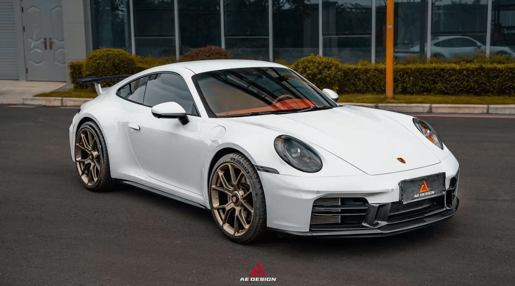AE DESIGN - PORSCHE 911 992.2 CARRERA BASE/S/T/4S/GTS/ TARGA 4S/ TARGA 4 GTS CARBON FIBER FRONT LIP - Aero Carbon UK