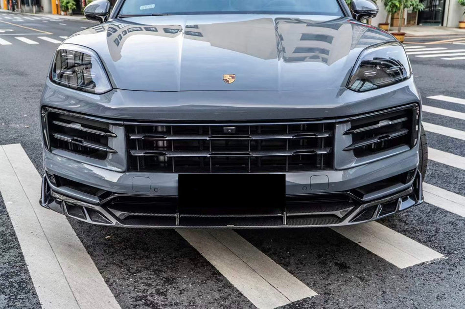 AE DESIGN - PORSCHE CAYENNE 9Y0 9Y3 DRY CARBON FIBRE FRONT LIP - Aero Carbon UK